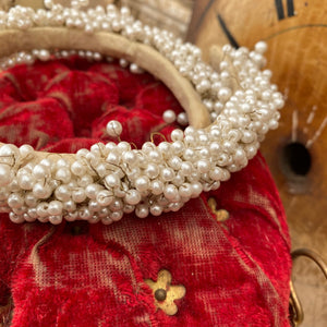 Vintage pearl wedding headdress