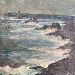 Oil on canvas lighthouse