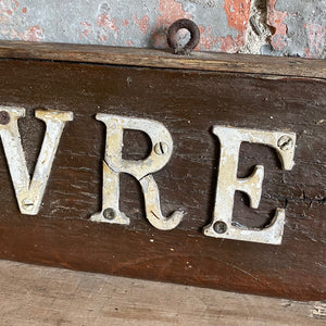 Vintage wooden painted LE HAVRE sign