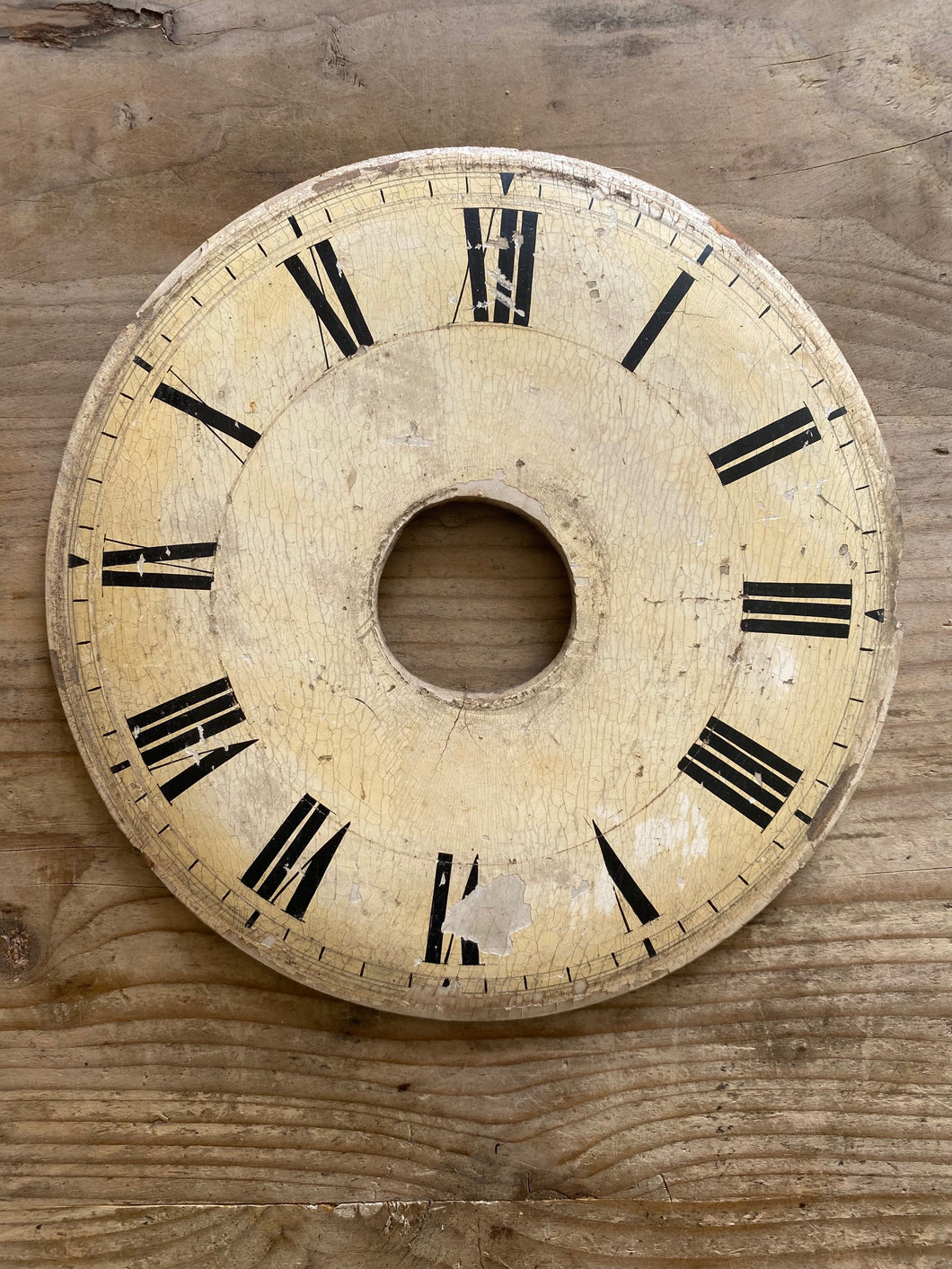 Wood & plaster clock dial - cream