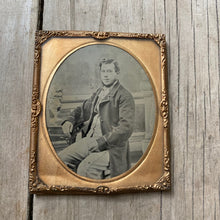 Load image into Gallery viewer, Daguerreotype seated gent in frock coat
