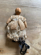 Load image into Gallery viewer, Cloth body doll with carved wood head
