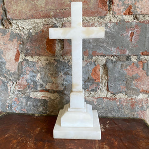Alabaster standing crucifix
