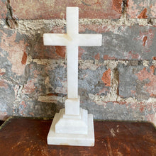 Load image into Gallery viewer, Alabaster standing crucifix
