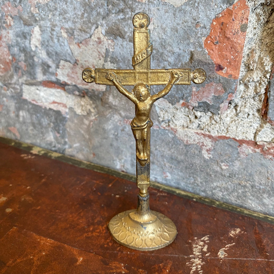 Small standing gilt crucifix