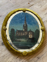 Load image into Gallery viewer, Pair of reverse painted glass framed churches
