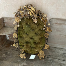 Load image into Gallery viewer, Green velvet French tiara vertical display stand
