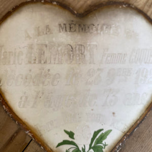 French enamel memorial heart - LEMORT
