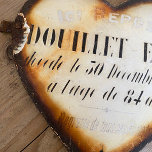 French enamel memorial heart - DOUILLET