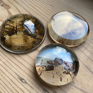 Collection of 3 vintage paperweights - round