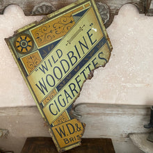 Load image into Gallery viewer, Metal Woodbine cigarette sign - knackered!
