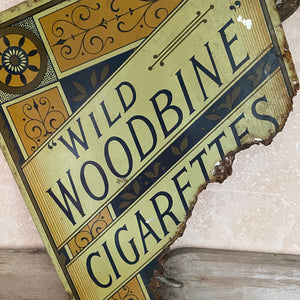Metal Woodbine cigarette sign - knackered!