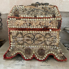 Load image into Gallery viewer, French shellwork &amp; seed jewellery box dated 1890
