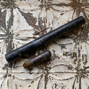 Toleware tube with calligraphy brush