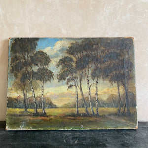Oil on canvas landscape - copse of trees