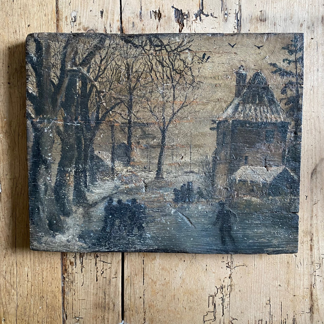 Chunky oil on wood painting