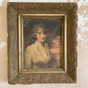Framed oil on canvas portrait