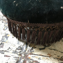 Load image into Gallery viewer, Fringed velvet 3-legged stool
