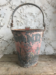 George V painted rivetted fire bucket