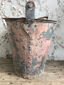 George V painted rivetted fire bucket