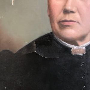 Victorian oil on stretched canvas portrait
