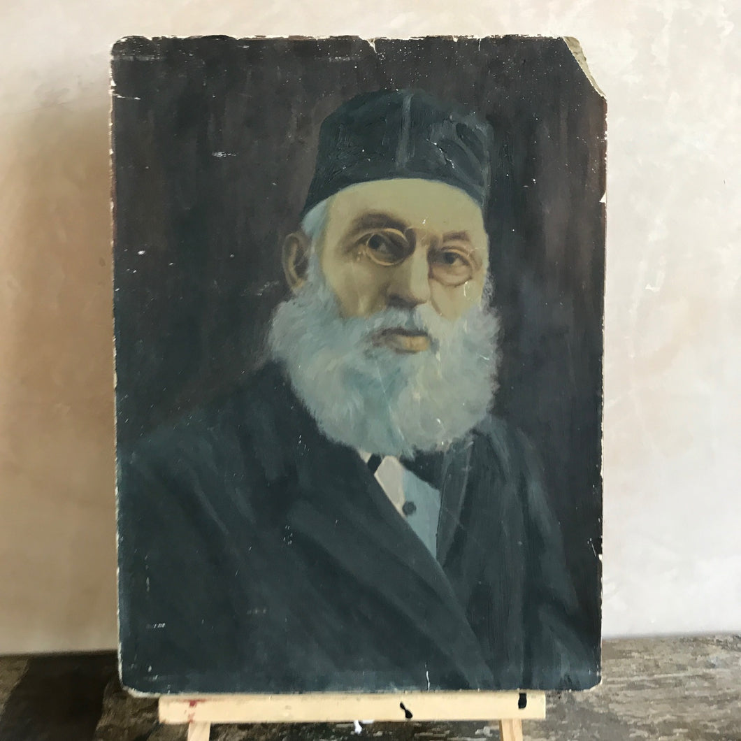 Oil on card portrait