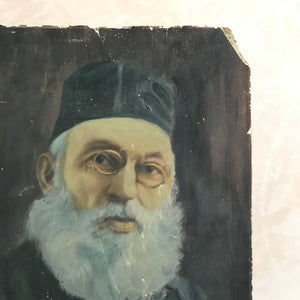 Oil on card portrait