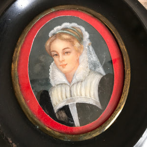 Small framed oil portrait