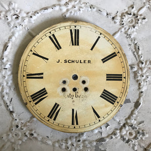 Cast iron clock dial J. Schuler of London