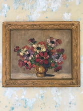Load image into Gallery viewer, Signed gilt framed floral oil painting
