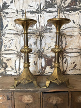 Load image into Gallery viewer, Pair of French altar candlesticks
