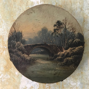 Hand-painted landscape tambourine
