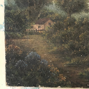 Signed oil on canvas landscape 1894