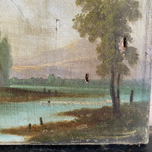 Load image into Gallery viewer, Oil on canvas houses by lake
