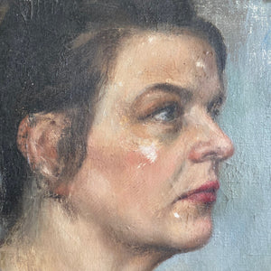 Double-sided oil on canvas portrait / nude