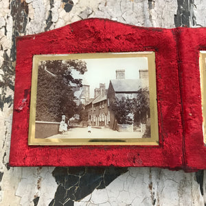 Victorian velvet covered double photo mount