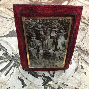 Victorian velvet covered photo mount