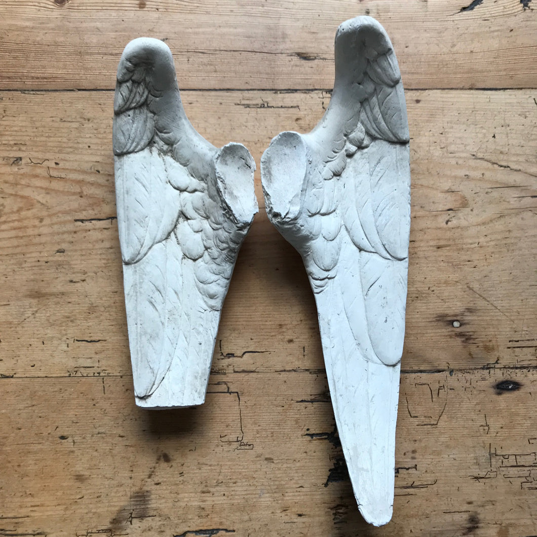 Pair of French plaster angel wings 33cm