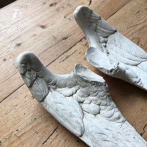 Pair of French plaster angel wings 33cm