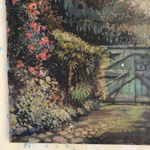 Oil on canvas garden gate