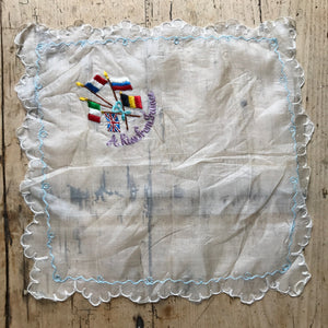 Souvenir sweetheart handkerchief - A kiss from France