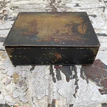 Load image into Gallery viewer, Victorian handpainted metal box
