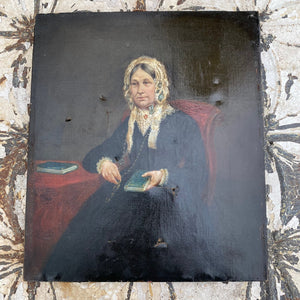 Georgian oil on stretched canvas portrait