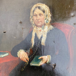 Georgian oil on stretched canvas portrait