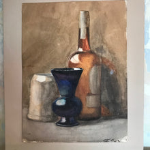 Load image into Gallery viewer, Pair of watercolor still life paintings
