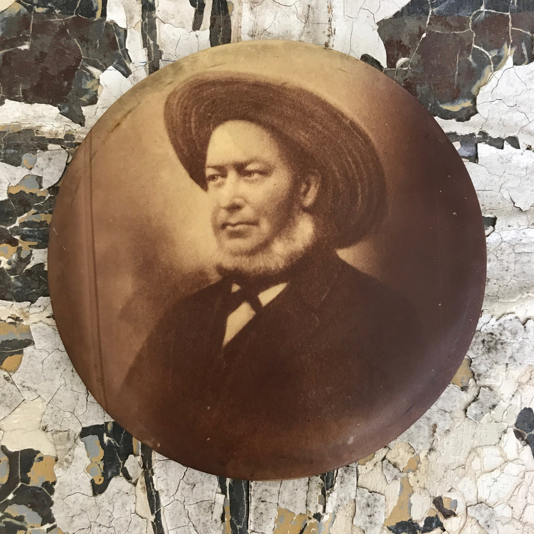 Portrait mounted on metal plate - gentleman