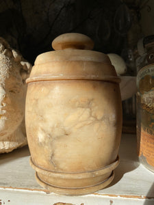 Alabaster lidded pot