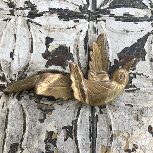 C19th gold painted wooden bird