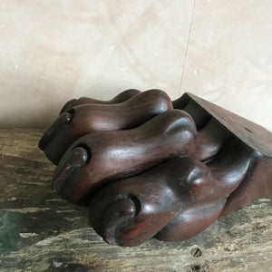 Carved wooden lion paw (dark)