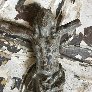 Cast iron crucifix figure